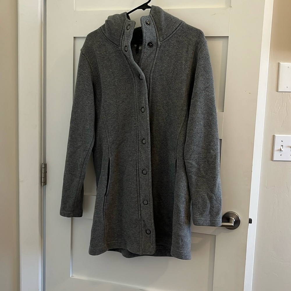 KUHL long women's button up hooded jacket